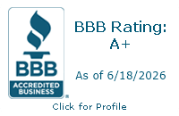 BBB Accredited Business seal showing BBB Rating A+